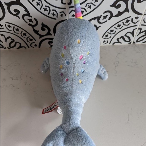 Douglas Cuddle Toys NAHLAH Plush BLUE NARWHAL Stuffed 4150 Rainbow Sparkly - Picture 5 of 6